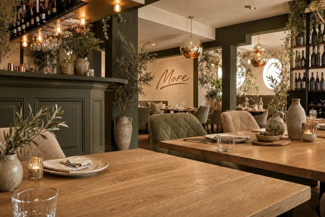 Het interieur van restaurant More in Wassenaar, waar More OS is ontstaan